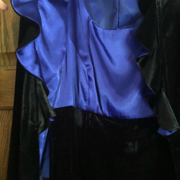 K Petite Collection Black Velvet and Purple SatinHoliday Dress w/Jacket -size 6P - Picture 4 of 9